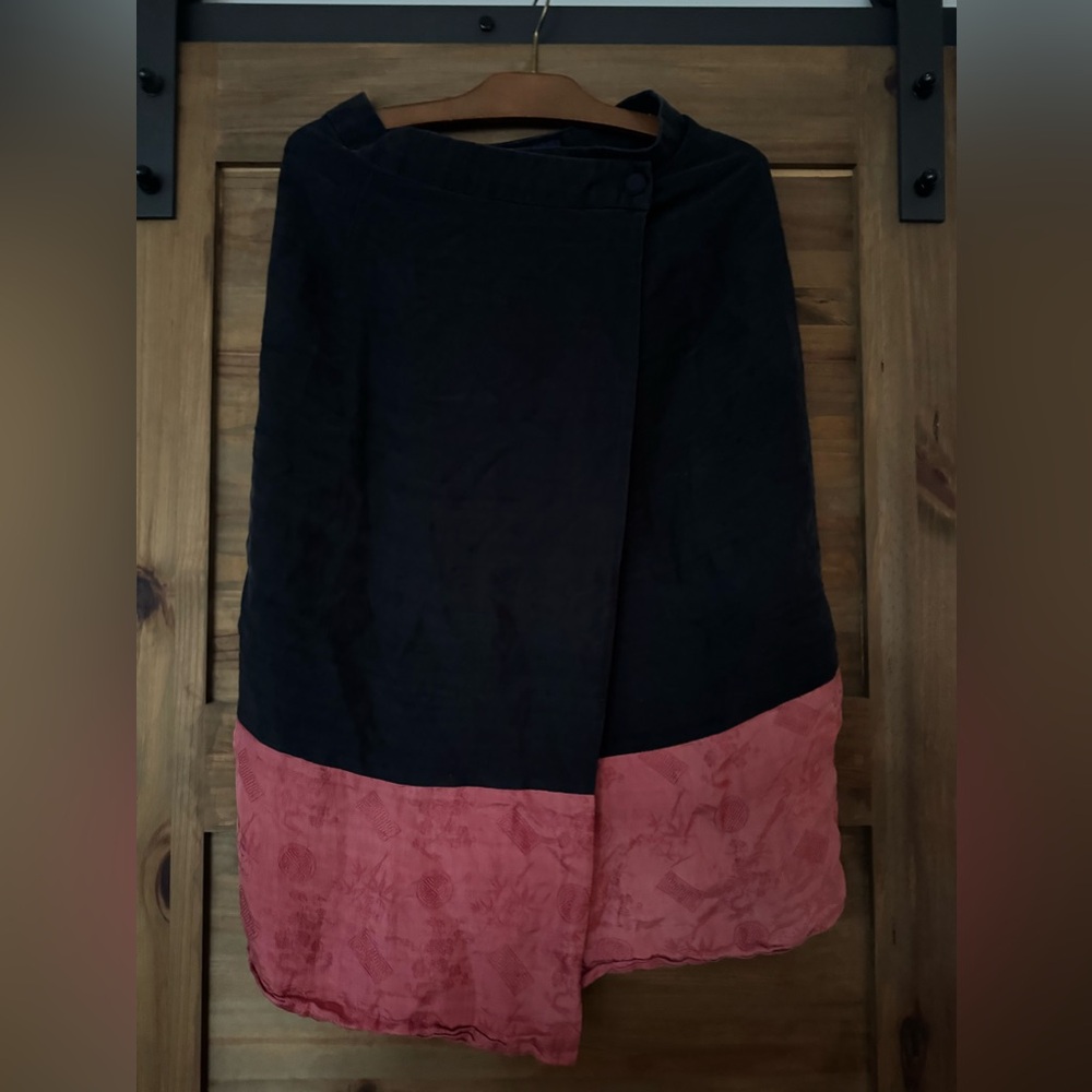 Tan Giudicelli Vintage Skirt silk linen